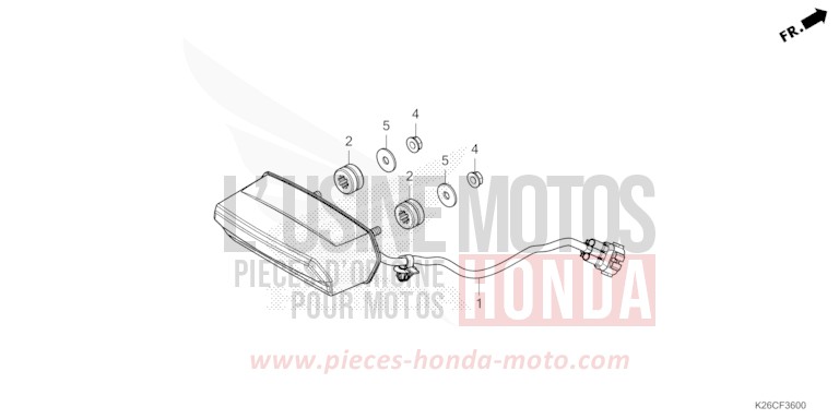 TAILLIGHT for MSX GROM A MAT GUNPOWDER BLACK METALLIC (NH436) from 2024